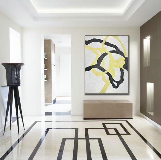 Original Artwork Extra Large Abstract Painting,Hand-Painted Black And White Minimal Painting On Canvas,Modern Paintings On Canvas